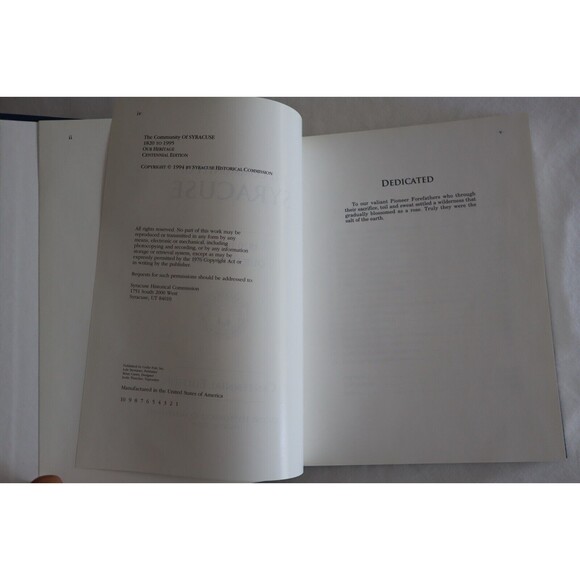 The Community of Syracuse 1820-1995 Our Heritage Centennial Edition (Utah) - Picture 8 of 16